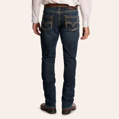 Rock & Roll Denim Men's Double Barrel Dark Wash Stackable Bootcut Jeans In Blue