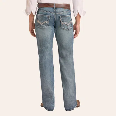 Rock & Roll Denim Men's Double Barrel Medium Wash Relaxed Fit Straight Leg Jeans In Medium Blue