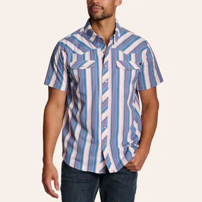 Rock & Roll Denim Men's Koe Wetzel Purple Stripe Pearl Snap Tek Western Shirt In Multi
