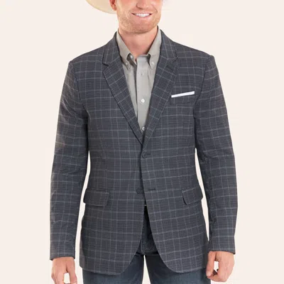 Rock & Roll Denim Men's Navy Plaid Print Yarn Dye Sport Coat In Blue