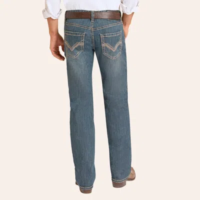 Rock & Roll Denim Men's Pistol Medium Wash Bootcut Jeans In Medium Blue