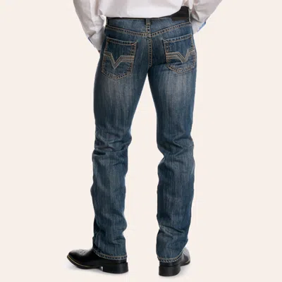 Rock & Roll Denim Men's Pistol Medium Wash Stackable Bootcut Jeans In Blue