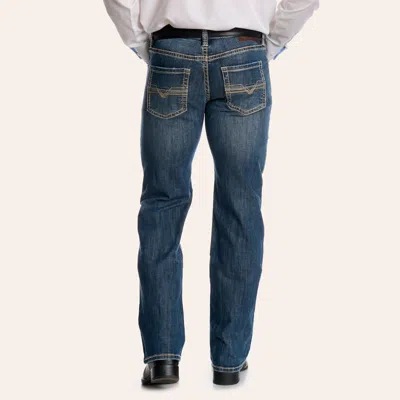 Rock & Roll Denim Men's Pistol Medium Wash Vintage Straight Leg Jeans In Blue