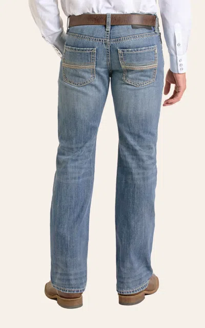 Rock & Roll Denim Men's Pistol Medium Wash Vintage Straight Leg Jeans In Blue