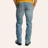 Rock & Roll Denim Men's Pistol Step Stitch Medium Wash Mid Rise Stackable Bootcut Jeans In Blue