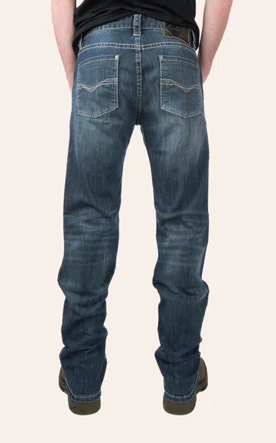 Rock & Roll Denim Men's Revolver Dark Wash Slim Fit Straight Leg Reflex Stretch Jeans In Blue