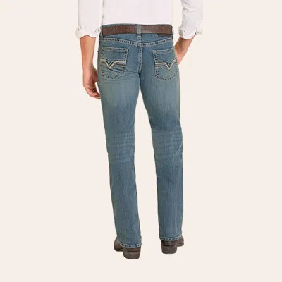 Rock & Roll Denim Men's Revolver Medium Wash Raised Jeans In Blue