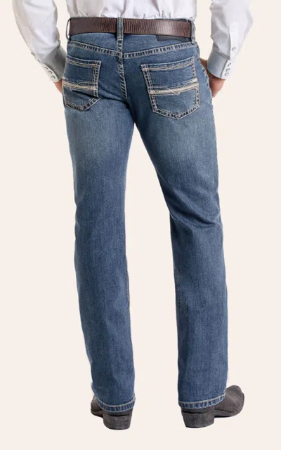 Rock & Roll Denim Men's Revolver Medium Wash Vintage Straight Leg Jeans In Blue