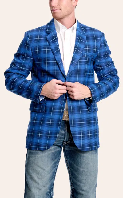 Rock & Roll Denim Men's Wide "blues" Plaid Sports Coat