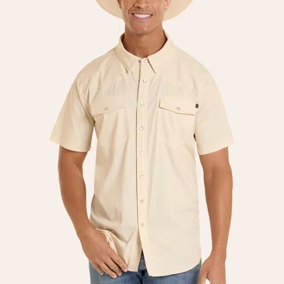 Rock & Roll Denim Men's Yellow Stripe Print Pearl Snap Western Shirt