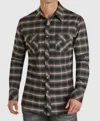 Rock & Roll Denim Modern Fit Stretch Western Snap Shirt In Black