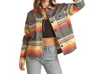 Rock & Roll Denim Native Style Stripped Shacket In Stripe In Multi