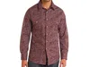 Rock & Roll Denim Paisley Printed Long Sleeve Snap Shirt In Burgundy In Purple