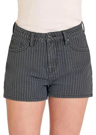Rock & Roll Denim Pinstripe Short In Black