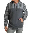 Rock & Roll Denim Printed Terry Hoodie In Indigo