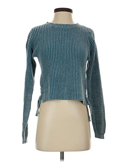 Pre-owned Rock & Roll Denim Pullover Sweater In Teal