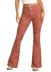 Rock & Roll Denim Reversible Bandana Flare Jeans In Red In Pink