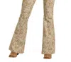 Rock & Roll Denim Reversible Floral Flare In Beige In Beige