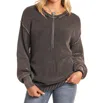 Rock & Roll Denim Reversible Long Sleeve Sweater In Black