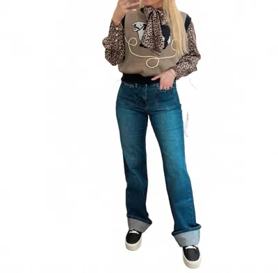 Rock & Roll Denim Snaffle Bit Trouser Wide Leg Jeans In Blue