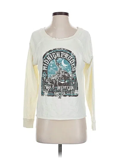 Pre-owned Rock & Roll Denim Sweatshirt In White