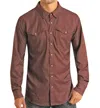 Rock & Roll Denim Tek Ripstop Long Sleeve Snap Shirt In Burgundy