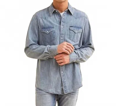 Rock & Roll Denim Washed Denim Shirt In Blue