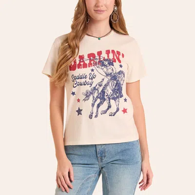 Rock & Roll Denim Women's Cream Darlin' Graphic T-shirt In White