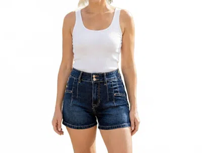 Rock & Roll Denim Women's Dart Shorts In Dark Denim In Blue