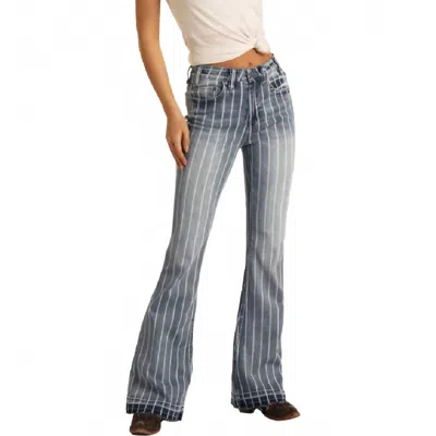 Rock & Roll Denim Women's Faded Denim Stripe Jean In Blue