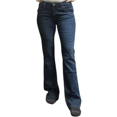 Rock & Roll Denim Women's Mid Rise Boot Cut Jean In Blue