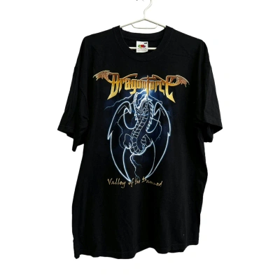 Pre-owned Rock Band X Rock T Shirt 2003 Vintage Thrashed Dragonforce Band T-shirt 00s In Black