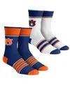 Rock 'em Big Boys And Girls  Socks Auburn Tigers Multi-stripe 2-pack Team Crew Sock Set In Multi