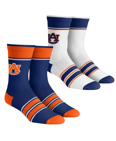 Rock 'em Kids' Big Boys And Girls  Socks Auburn Tigers Multi-stripe 2-pack Team Crew Sock Set