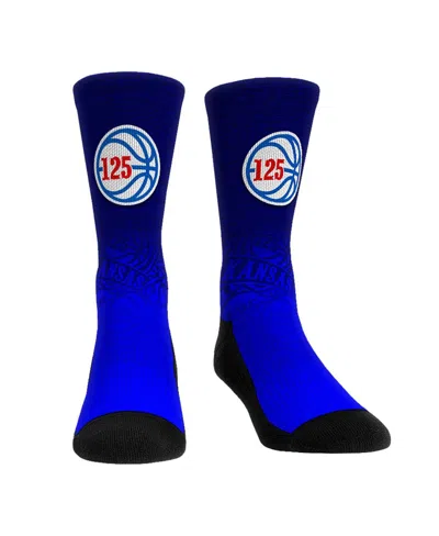 Rock 'em Kids' Big Boys And Girls  Socks Kansas Jayhawks 125th Season Lines Basketball Crew Socks In Blue