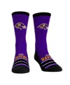 Rock 'em Rock Em' Men's And Women's Baltimore Ravens Gametime Stripeâ Crew Socks In Purple