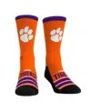 Rock 'em Men's And Women's Clemson Tigers Gametime Stripe Crew Socks In Orange