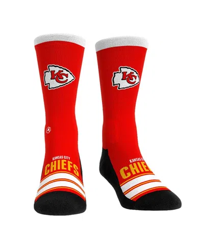 Rock 'em Rock Em' Men's And Women's Kansas City Chiefs Gametime Stripeâ Crew Socks In Red