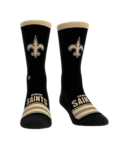 Rock 'em Men's And Women's New Orleans Saints Gametime Stripeâ Crew Socks In Black