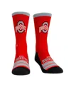 Rock 'em Rock Em' Men's And Women's Ohio State Buckeyes Gametime Stripe Crew Socks In Scarlet