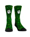 Rock 'em Men's And Women's  Socks Clemson Tigers St. Patrick's Day Shamrock Crew Socks In Green