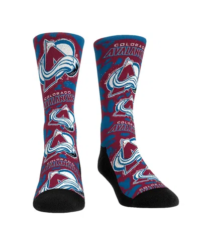 Rock 'em Men's And Women's  Socks Colorado Avalanche Allover Logo And Paint Crew Socks In Multi