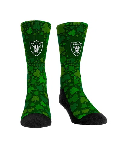 Rock 'em Men's And Women's  Socks Las Vegas Raiders St. Patty's Day Shamrock Crew Socks In Green
