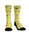 ROCK 'EM MEN'S AND WOMEN'S ROCK 'EM SOCKS SPONGEBOB SQUARE PANTS FACE ALL OVER CREW SOCKS