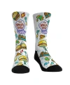 ROCK 'EM MEN'S AND WOMEN'S ROCK 'EM SOCKS SPONGEBOB SQUAREPANTS KRUSTY KRAB ALL-OVER ICONS CREW SOCKS