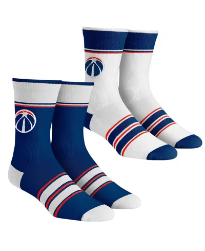 Rock 'em Men's And Women's  Socks Columbus Blue Jackets Multi-stripe 2-pack Team Crew Sock Set