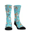 Rock 'em Men's And Women's Spongebob Squarepants Sandy All Over Print Crew Socks In Blue