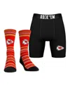 Rock 'em Men's Kansas City Chiefs Primary Crew Socks Boxer Briefs Combo Pack In No Color