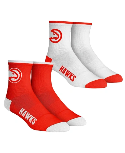 Rock 'em Men's Rock Em Socks Atlanta Hawks Core Team 2-pack Quarter Length Sock Set In Red,white