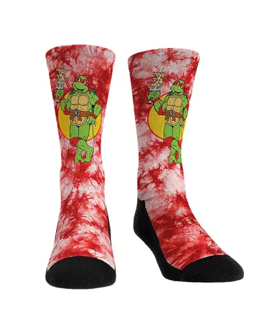Rock 'em Rock Em Socks Unisex Teenage Mutant Ninja Turtles Raphael Tie-dye Crew Socks In Red